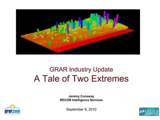 GRAR Industry UpdateA Tale of Two ExtremesJeremy ConawayRECON Intelligence ServicesSeptember 9, 2010 