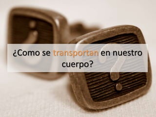 ¿Como se transportan en nuestro
            cuerpo?
 