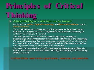 Critical Thinking 1 | PPT