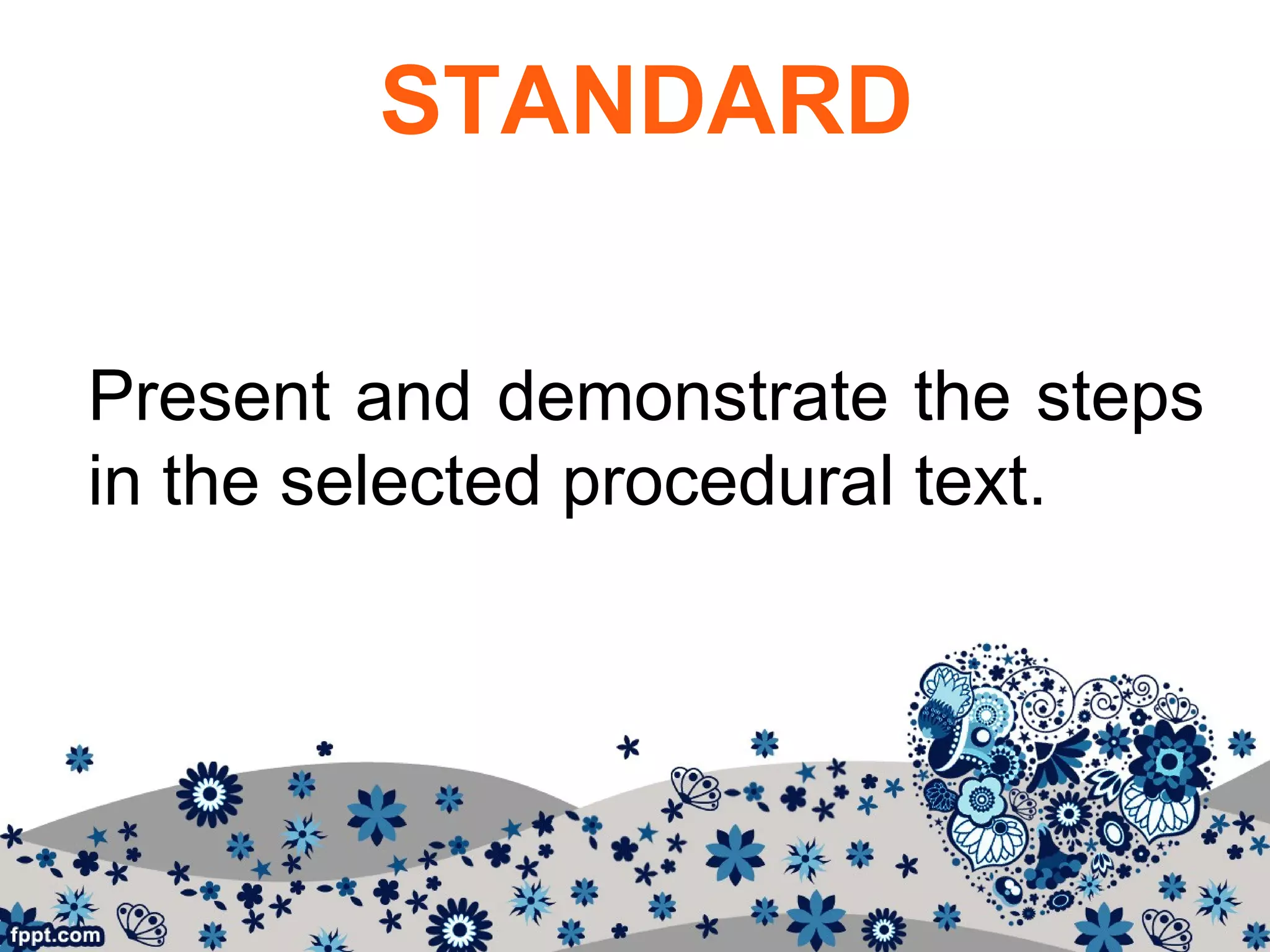 GRASPS about Procedural Text | PPT