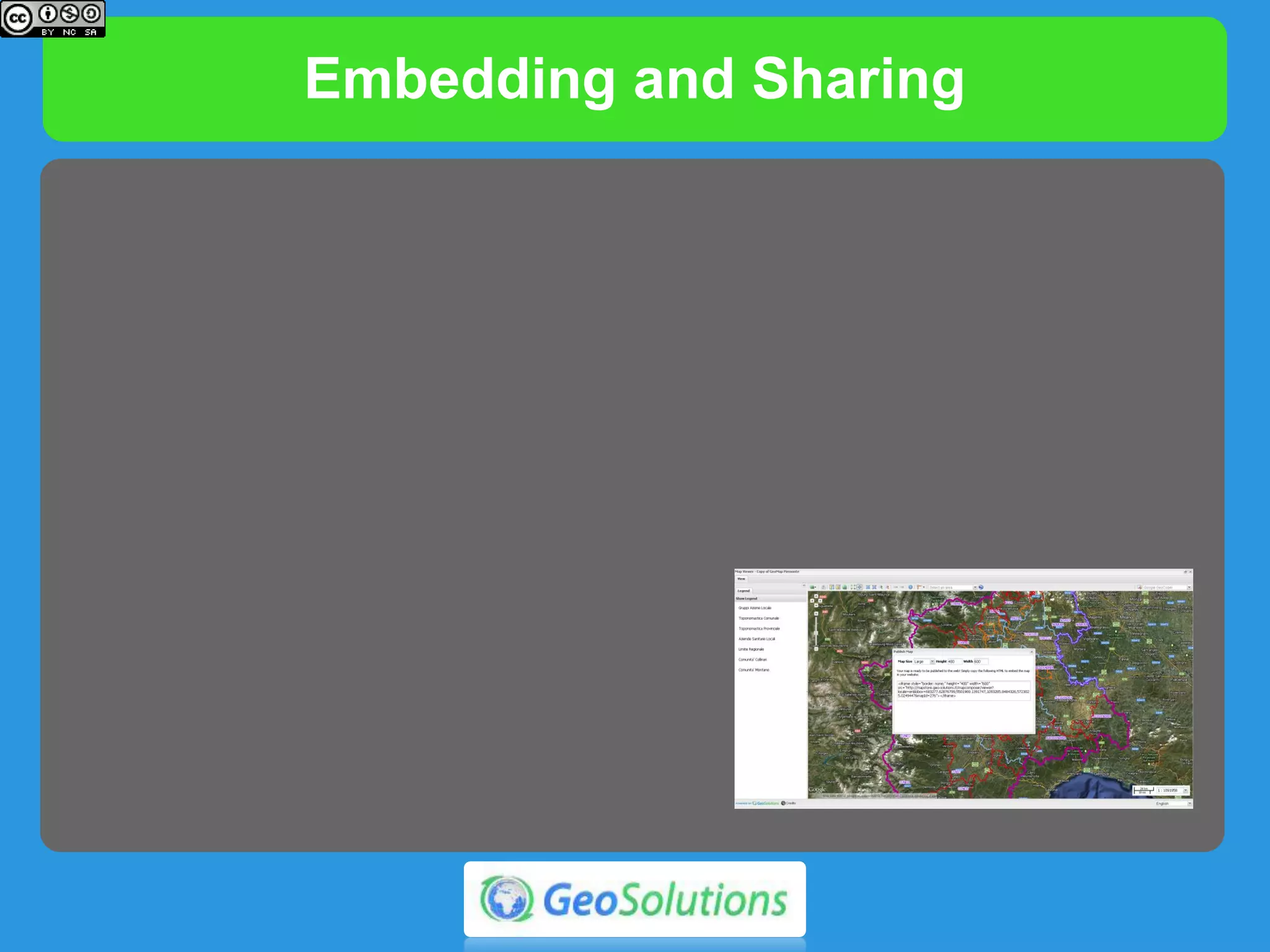 MapStore Widgets & Functionalities
 Time Animation
Allows to manage temporal animations if the time
dimension is supported from your WMS.
 
