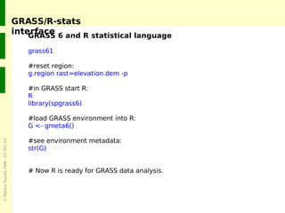 GRASS/R-stats interface 
