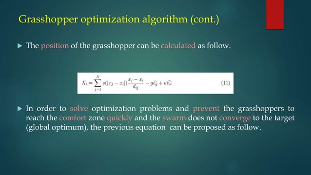 Grasshopper optimization algorithm