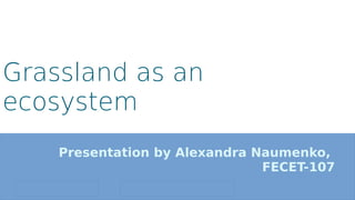 Grassland as an
ecosystem
Presentation by Alexandra Naumenko,
FECET-107
 