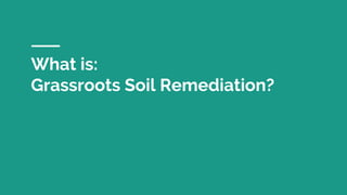 What is:
Grassroots Soil Remediation?
 