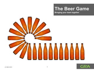 © GRA 2014 1
The Beer Game
Bringing your team together
 
