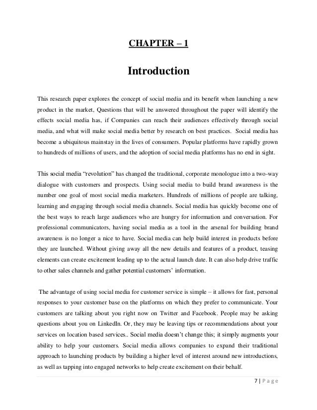 Social media introduction research paper
