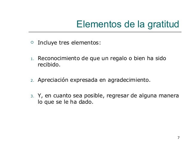 Ejemplos de gratitud