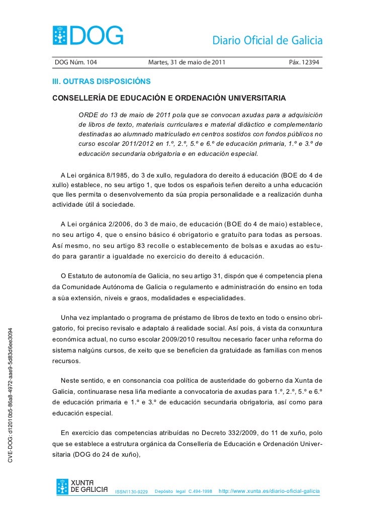 DOG Núm. 104                          Martes, 31 de maio de 2011                                 Páx. 12394               ...