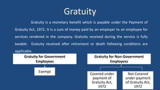 Gratuity | PPTX | Personal Taxes | Personal Finance