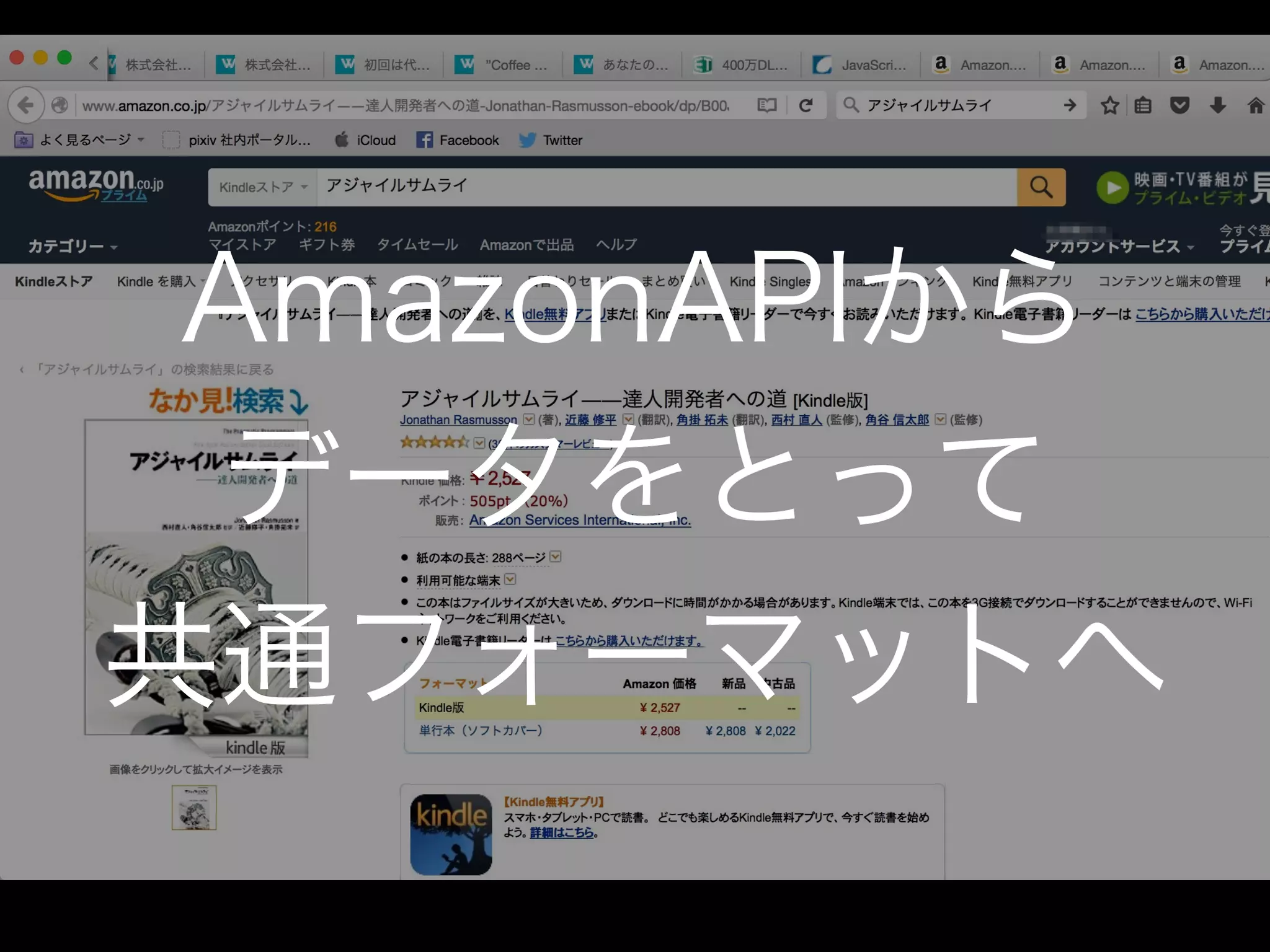 AmazonAPIから
データをとって
共通フォーマットへ
 