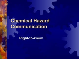 Chemical Hazard
Communication
Right-to-know
 