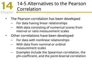 Pearson R Statistical Data Example Chapter 14 Correlation and Regression (Introduction to Statistics) | PPTX