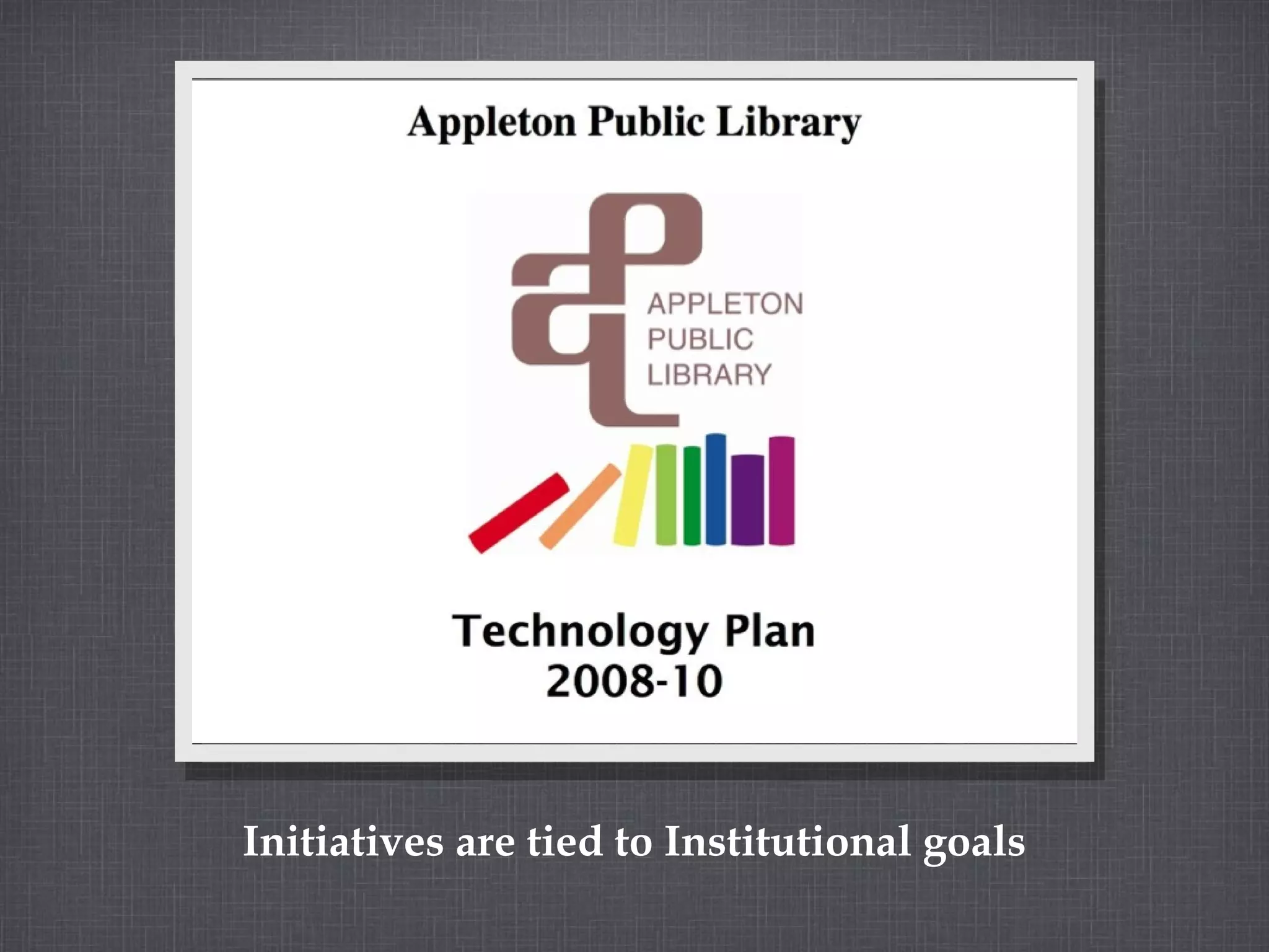 Initiatives are tied to Institutional goals 