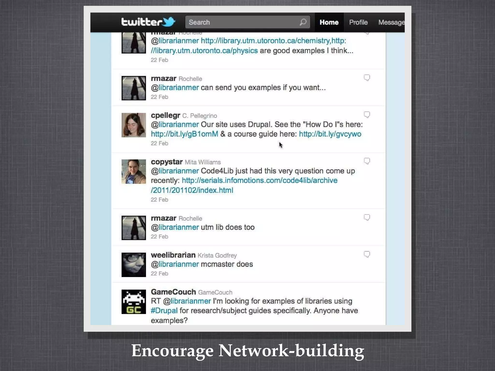 Encourage Network-building 
