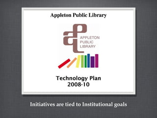 Initiatives are tied to Institutional goals 