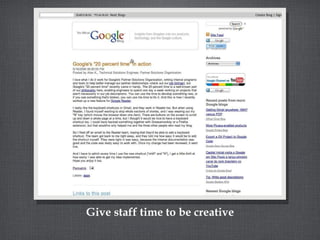 Give staff time to be creative 