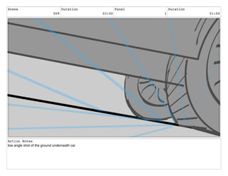 Scene
009
Duration
03:00
Panel
1
Duration
01:00
Action Notes
low angle shot of the ground underneath car
 