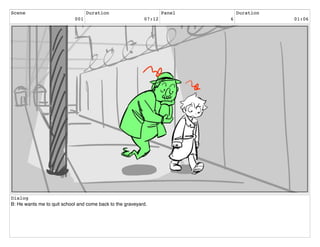 Scene
001
Duration
07:12
Panel
6
Duration
01:06
Dialog
B: He wants me to quit school and come back to the graveyard.
 