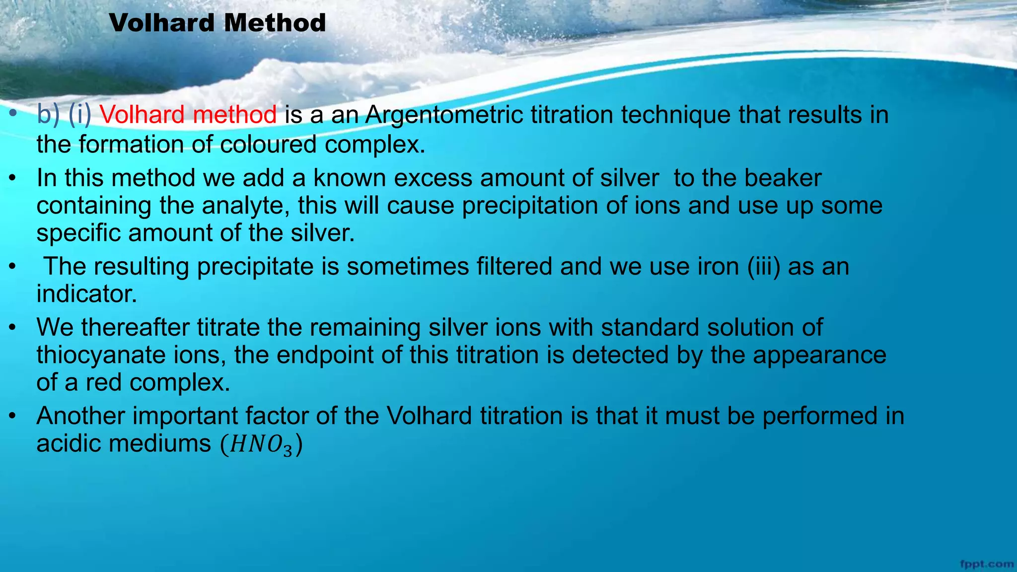 Gravimetric Methods of Analysis & PRECIPITATION titrimetry | PPTX