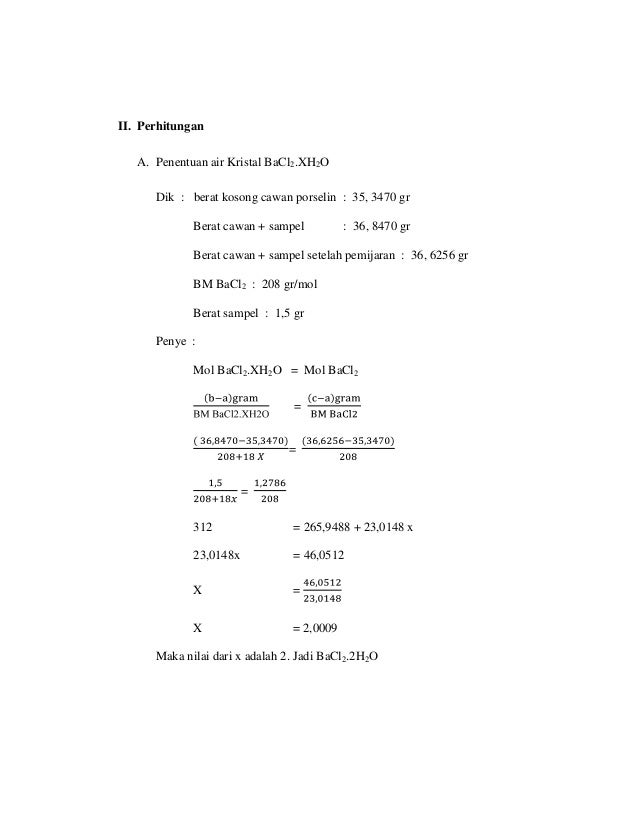 Laporan Praktikum Analisis Gravimetri
