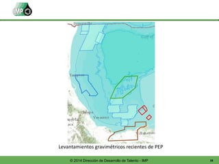 28© 2014 Dirección de Desarrollo de Talento - IMP
Levantamientos gravimétricos recientes de PEP
 