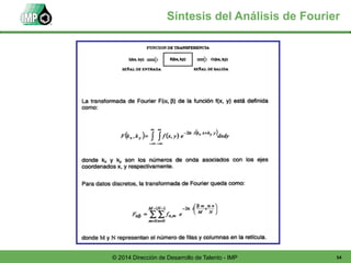 54© 2014 Dirección de Desarrollo de Talento - IMP
Síntesis del Análisis de Fourier
 
