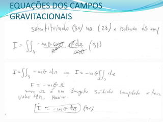 EQUAÇÕES DOS CAMPOS
GRAVITACIONAIS
 