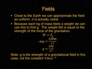 OrbitsThis is one of a few common ways of understanding orbits:As the object moves sideways (tangentially), it falls toward the central body. However, it has enough tangential velocity to miss the orbited object, and will continue falling indefinitely.Speed of a SatelliteWhen objects are in orbit they are held, at a distance, by a gravitational force. This force supplies the centripetal force they need to travel in a circle so     𝐹𝑔=𝐹𝑐. 𝐺𝑀𝑚𝑟2=𝑚𝑣2𝑟𝑣= √(𝐺𝑀𝑟)http://au.answers.yahoo.com/question/index?qid=20100701165924AAnFud5This allows us to calculate how fast a satellite is travelling. 