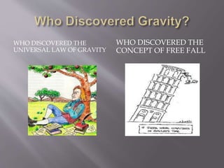 WHO DISCOVERED THE
UNIVERSAL LAW OF GRAVITY
WHO DISCOVERED THE
CONCEPT OF FREE FALL
 