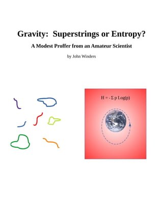 Gravity: Superstrings or Entropy?
A Modest Proffer from an Amateur Scientist
by John Winders
 