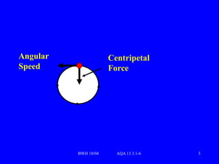 BWH 10/04 AQA 13.3.1-6 3
Angular
Speed
Centripetal
Force
 