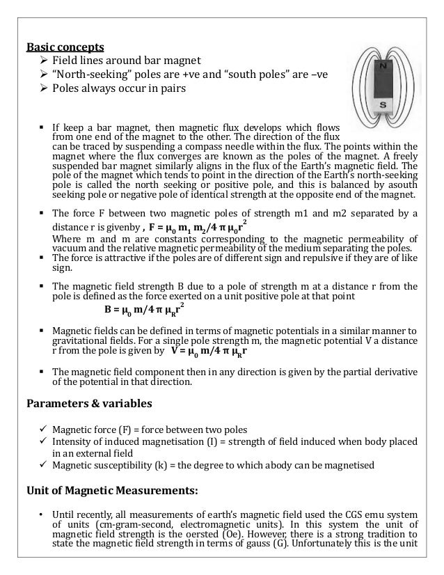 Gravity & magnetic methods in geology