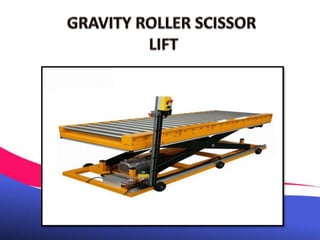 Gravity Roller Scissor Lift Chennai, Tamil Nadu, Andhra, Kerala, Karnataka, Vellore, Hyderabad, Mysore, India.pptx
