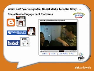 Adam and Tyler’s Big Idea : Social Media Tells the Story . . . Social Media Engagement Platforms 