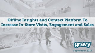 September 2014 
Offline Insights and Context Platform To Increase In-Store Visits, Engagement and Sales  