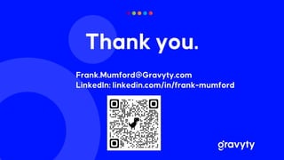 Thank you.
Frank.Mumford@Gravyty.com
LinkedIn: linkedin.com/in/frank-mumford
 