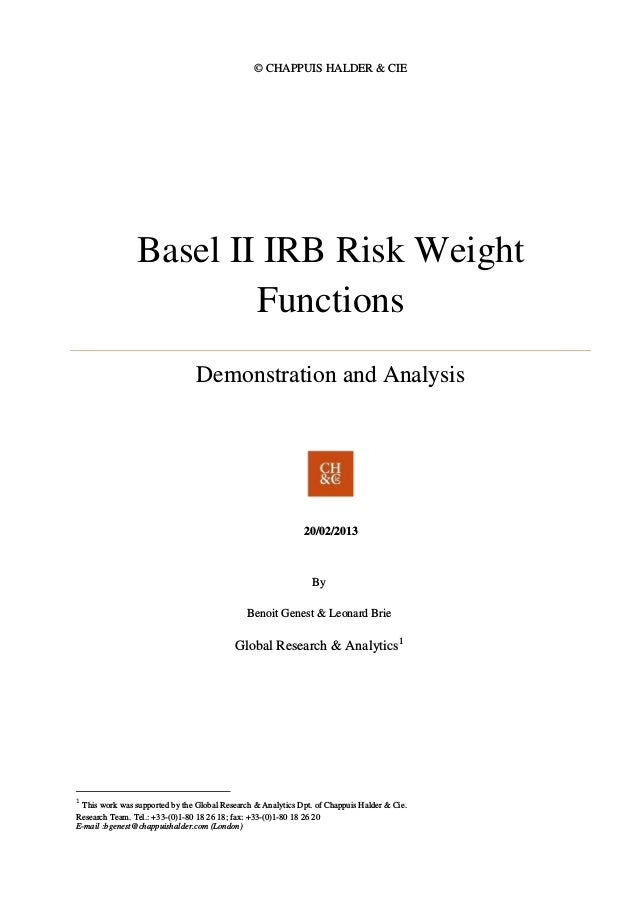 Basel II IRB Risk Weight Functions