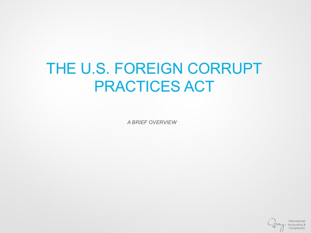 Foreign Corrupt Practices Act