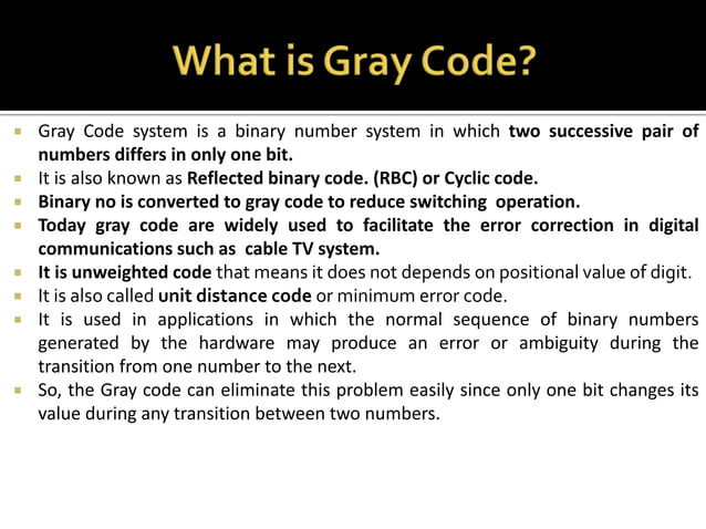 Gray Code.pptx | Computing | Technology & Computing