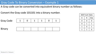 Gray code to binary conversion | PPT