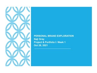 PERSONAL BRAND EXPLORATION
Naji Gray
Project & Portfolio I: Week 1
Oct 28, 2021
 