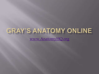 GRAY’S ANATOMY ONLINE www.AnatomyHQ.org 