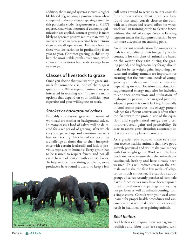 Grazing Contracts for Livestock