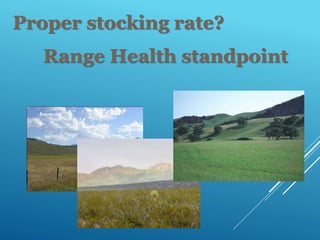 Proper stocking rate?
Range Health standpoint
 