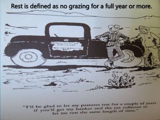 Rest is defined as no grazing for a full year or more.
 