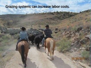 Grazing systems can increase labor costs.
 