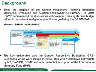 Gender Responsive Budgeting, Presentation | PDF