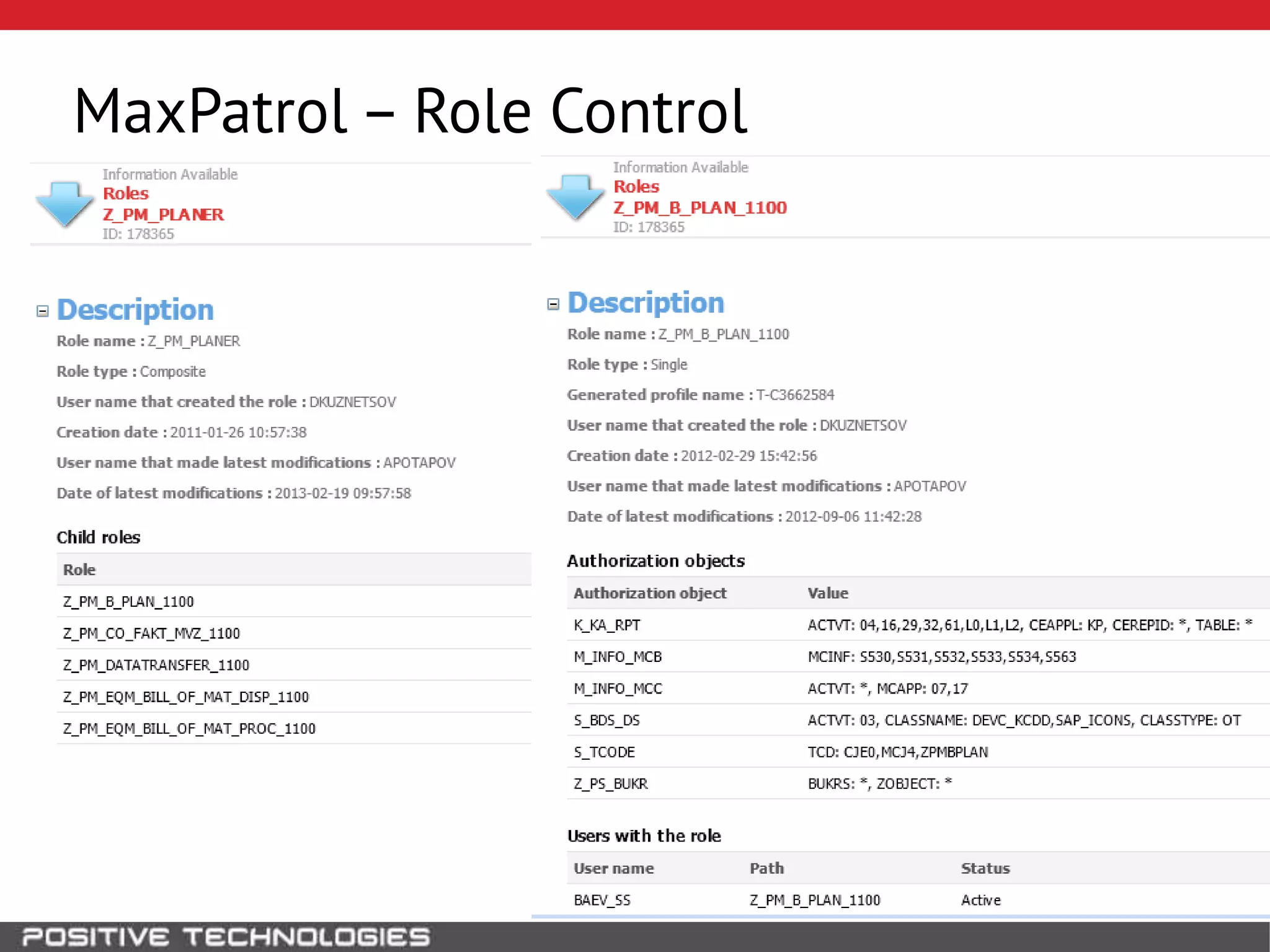 MaxPatrol – Role Control
 