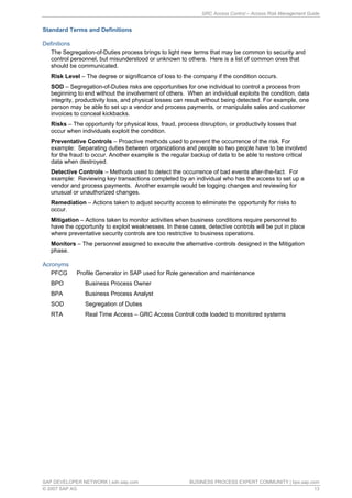 GRC access control access risk management guide | PDF